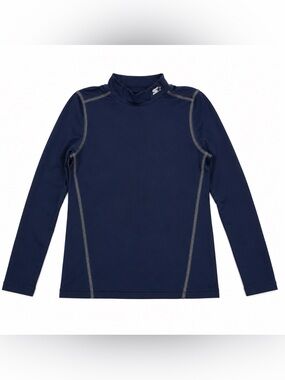 Starter Youth XS Compression Shirt Navy Blue Mock Neck Athletic Performance Long